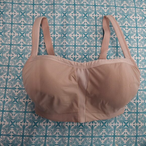 Le Mystere Hi Impact Underwire Sports Bra 36G Nude Full Bust Convertible Straps - Picture 6 of 8